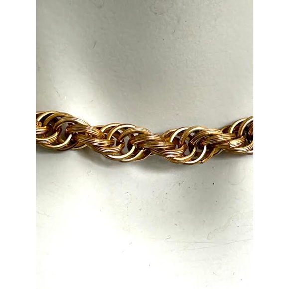 Monet Vintage Gold Tone Chain Row 14” Necklace/Chocker - Picture 3 of 4
